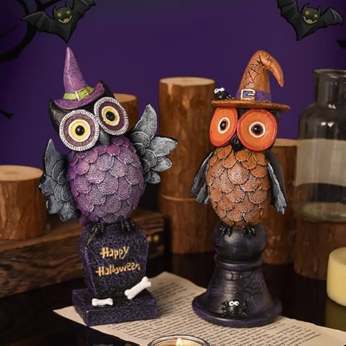 Gothic Owl Candle Stick Holder HalloweenDecor