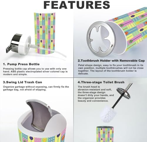 6-Piece Bath Accessories Set with Lollipop Design for Efficient Organizing