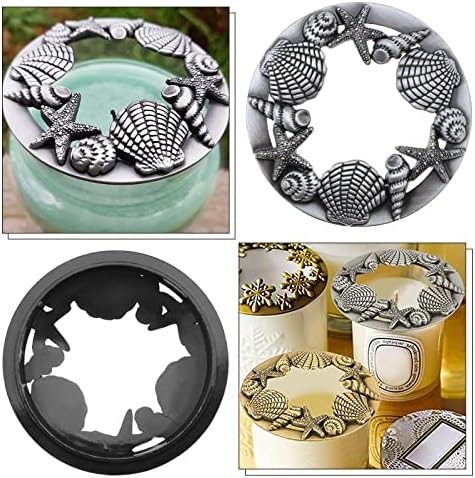 SING FUTILITY - Jar Candle Shade with Antiqued Shell Starfish Pattern Efficient Burning Durable