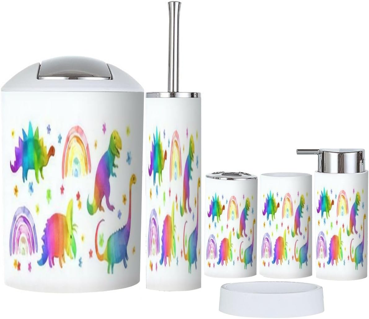 6-Piece Rainbow Dinosaurs Set for Kids and Travelers