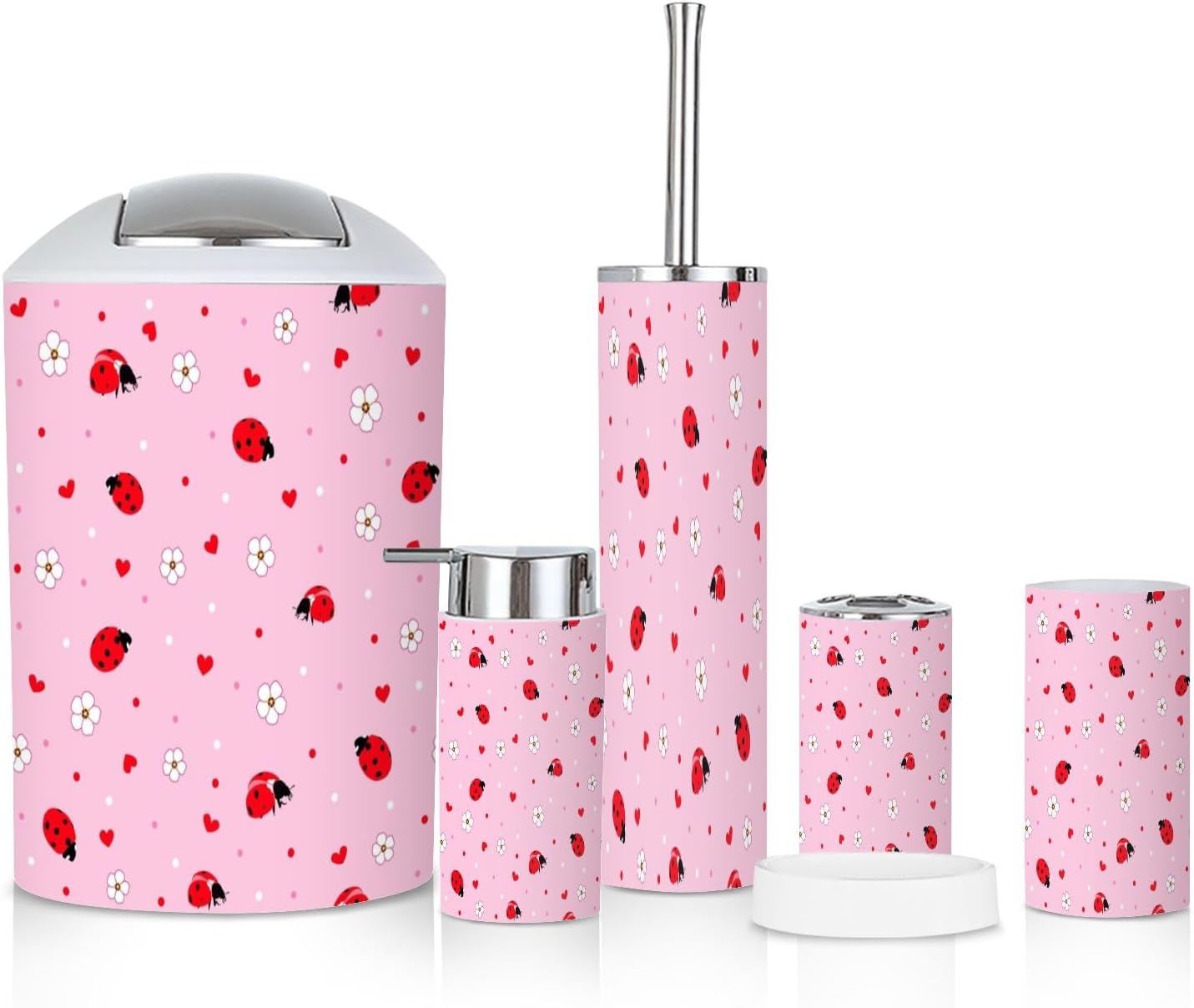 6-Piece Bathroom Set with Botanical Orrery Pattern