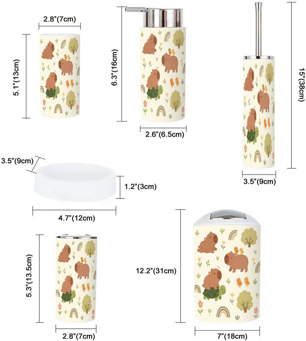 TRANQDEHOM 6-Piece Boho Essential Bathroom Set for Home Kitchen
