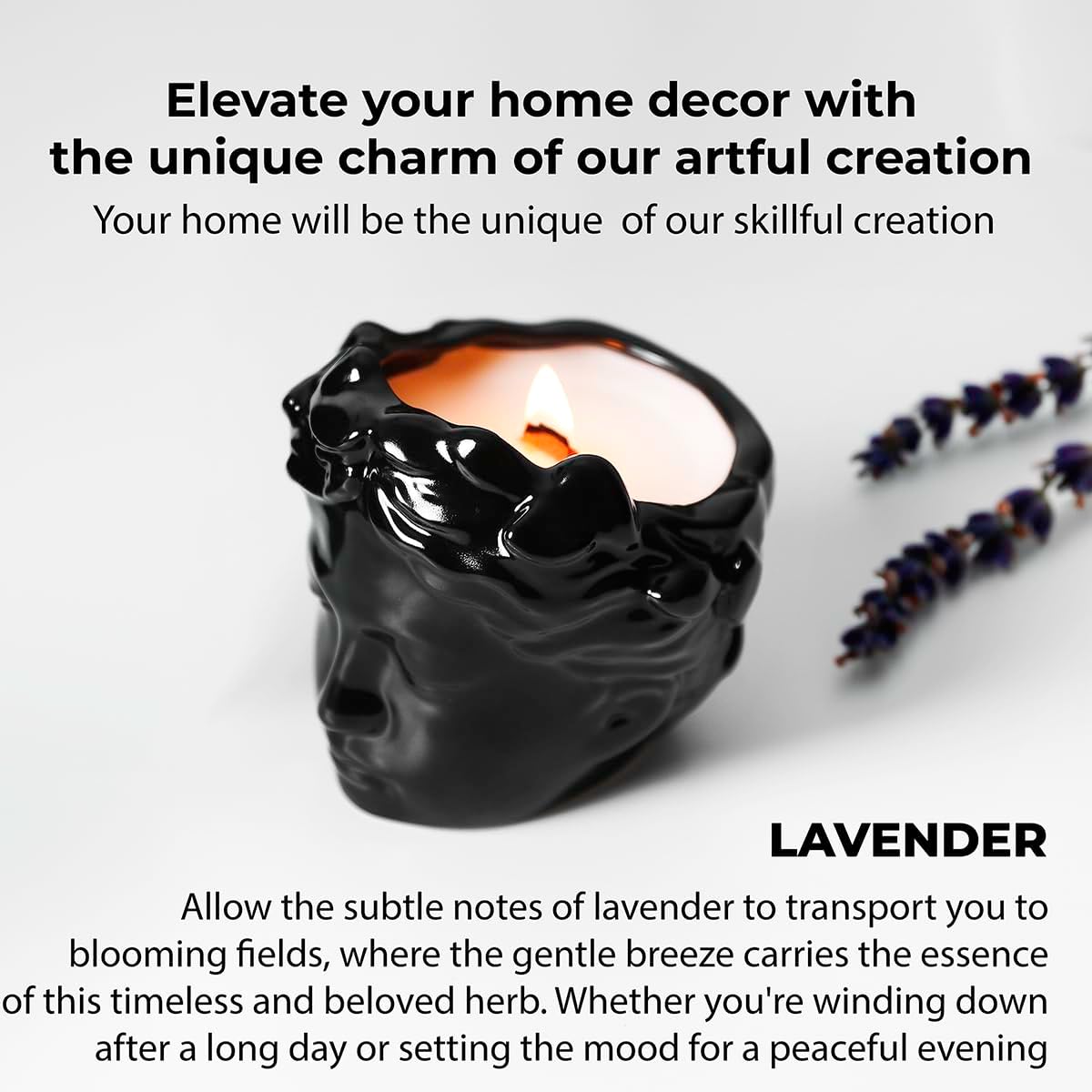 Wood Wick Candles With Crackle - Lavender Scent