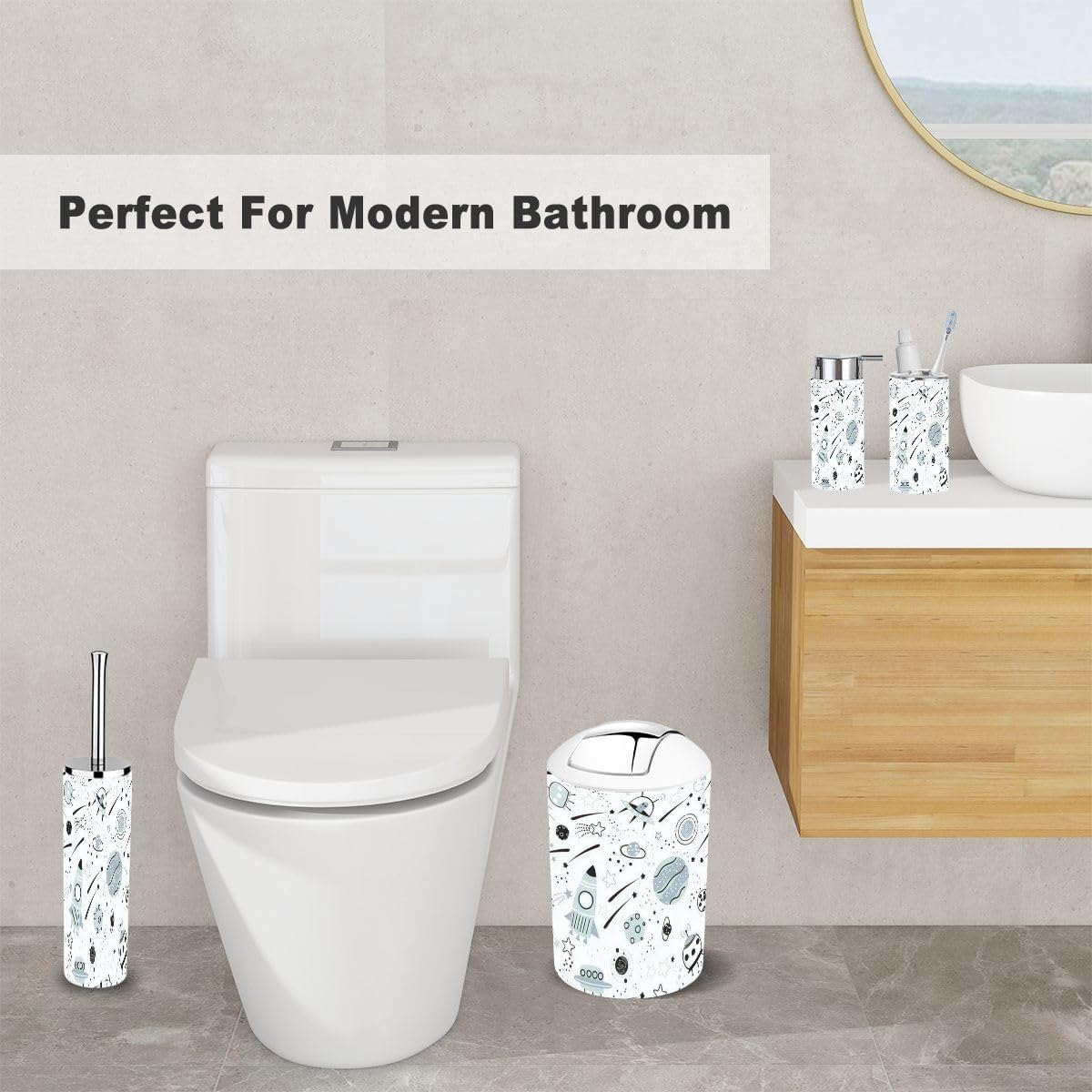 6-Piece Bathroom Accessory Set for Daily Beauty Care