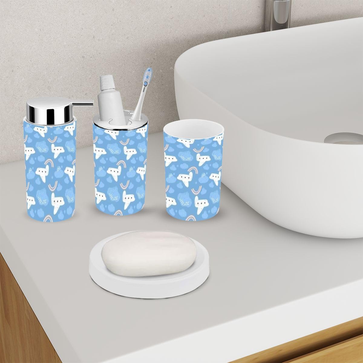 Scandinavian Style 6-Piece Bathroom Accessory Set