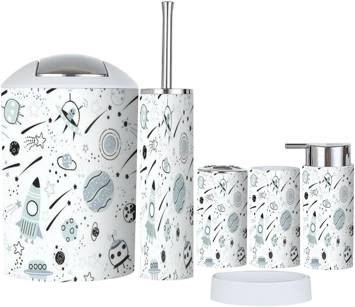 6-Piece Bathroom Accessory Set for Daily Beauty Care