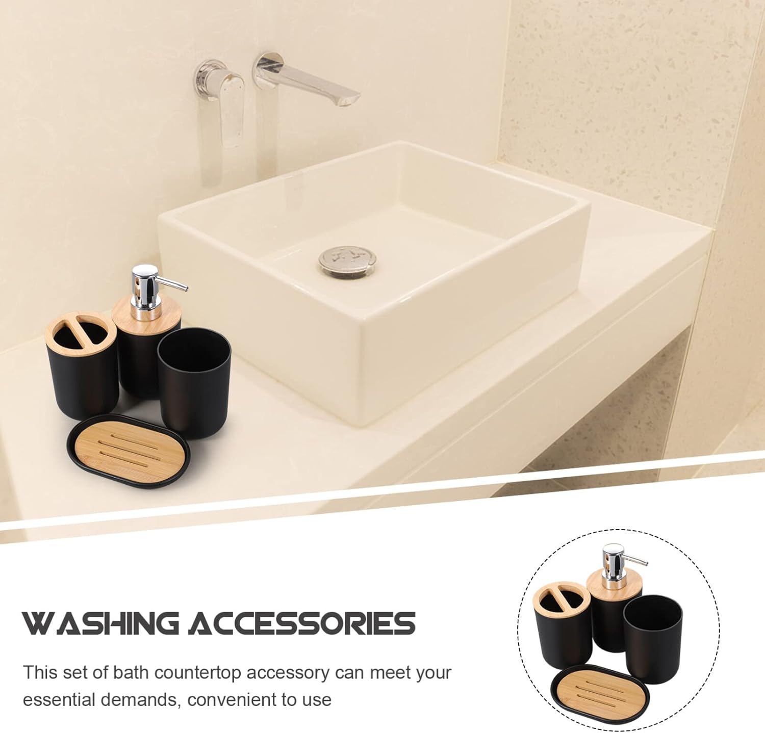 Stylish Bathroom Accessory Set 4-piece