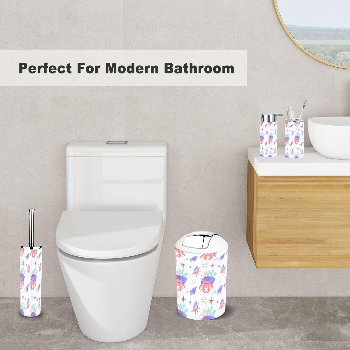 Bathroom Accessories Set for Kids in Blue