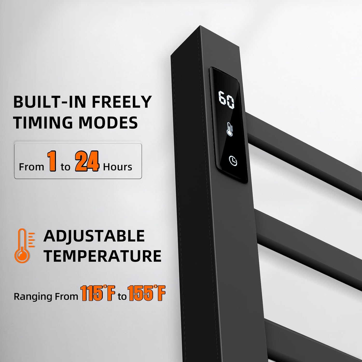 Premium Electric Towel Warmer Rack with Timer Temperature Control