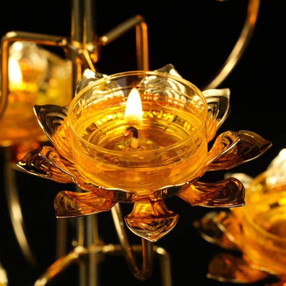EXCEART Lotus Candle Wrought Candelabra Holder Set