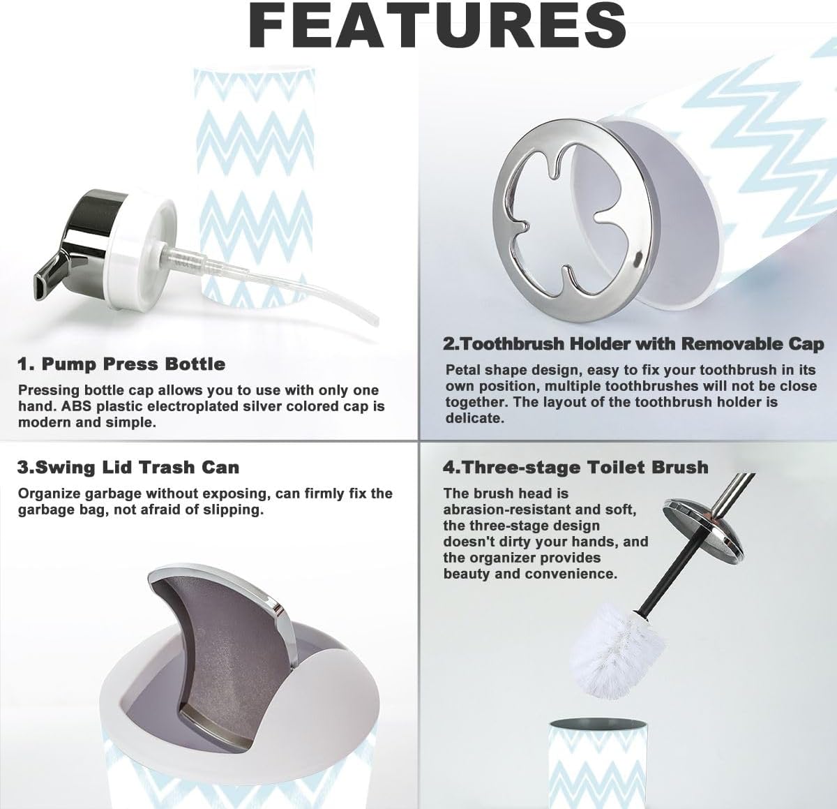 Modern 6-Piece Bathroom Accessory Set
