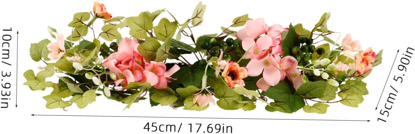 Vibrant 2-Piece Artificial Rose Vine Candle Holders for Weddings