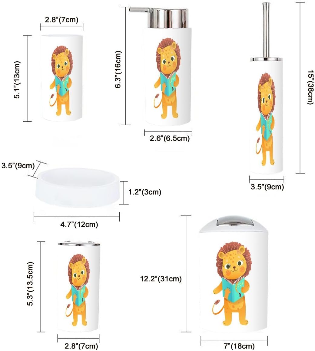 Cute Baby Lion Kids Bathroom Accessory Set