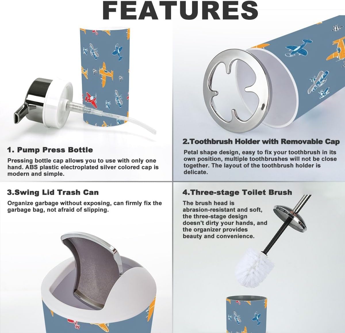 Funny Electric Airplane Toothbrush Set for Home Travel More