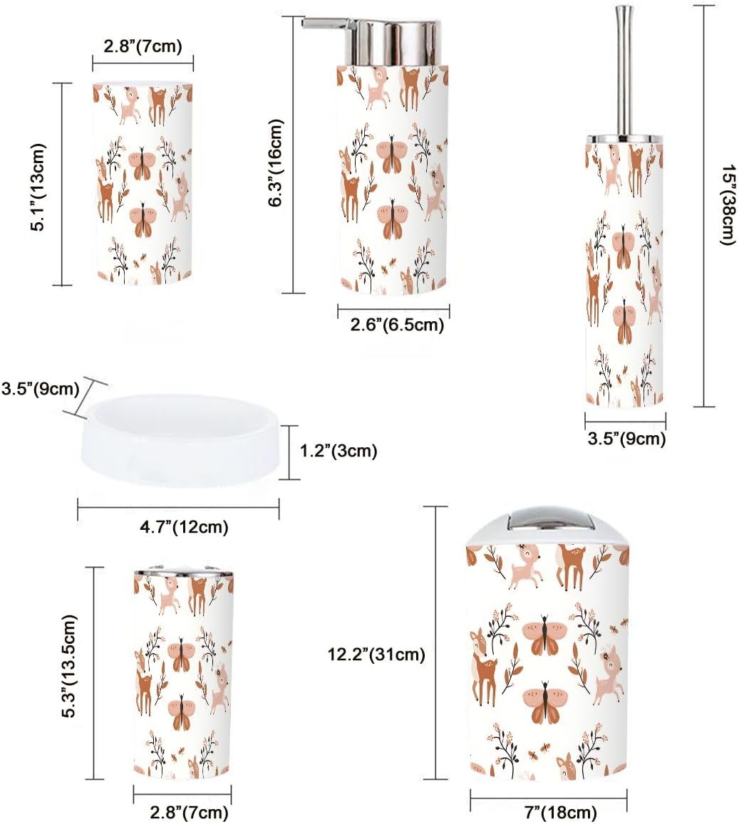 6-Piece Bathroom Set Animal Design Durable Stylish Perfect for Daily Use