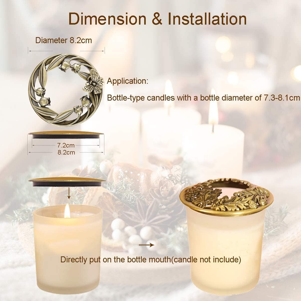 UCINNOVATE Candle Toppers Jar Candle Accessories