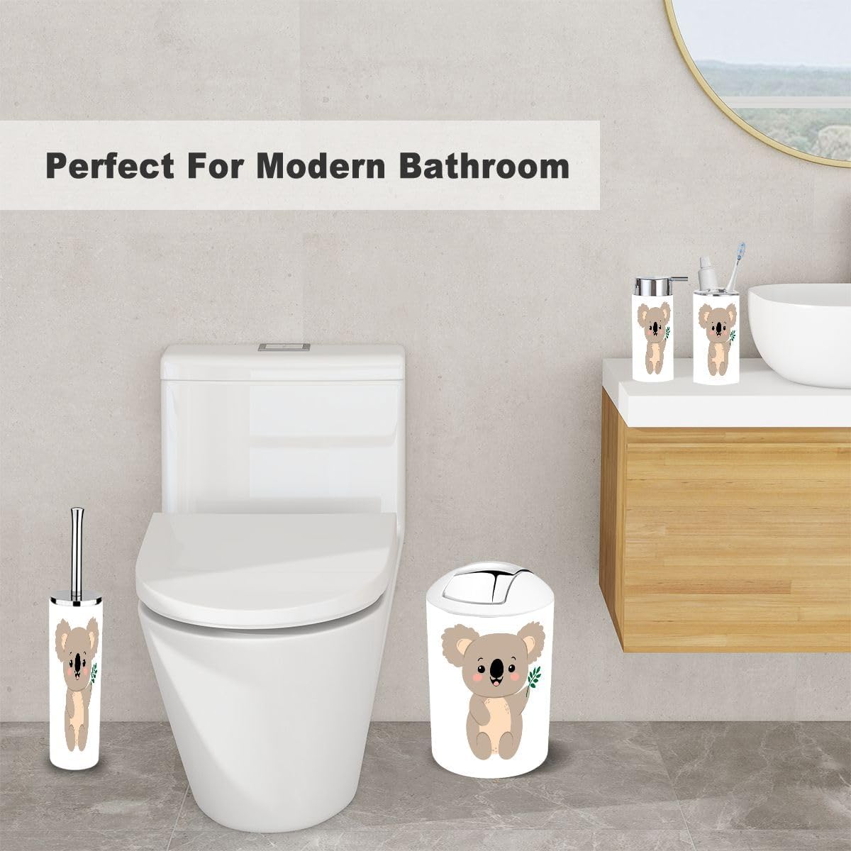 Bathroom Accessories Set with Koala Charm for Your Space