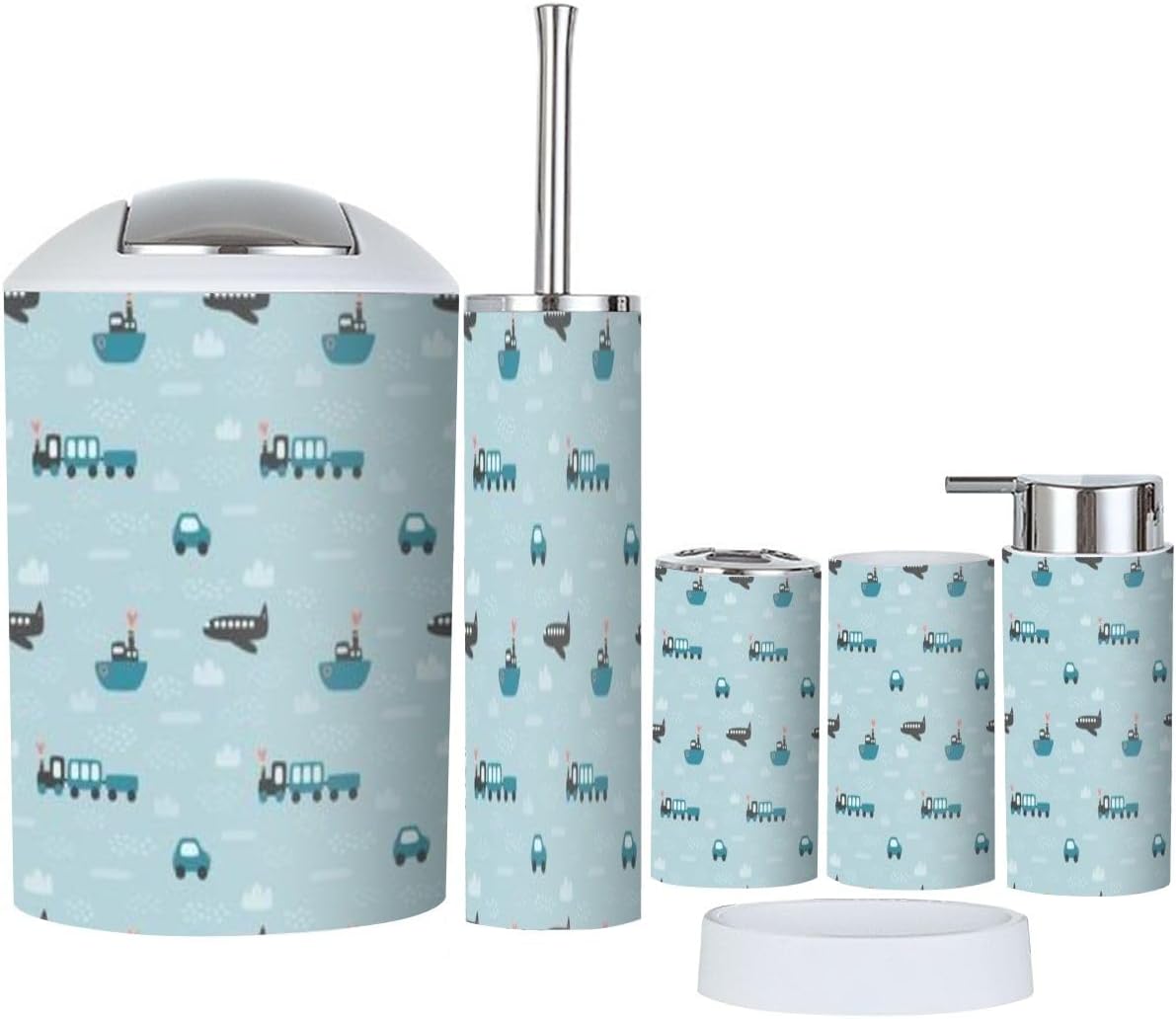 Stylish 6-Piece Bathroom Accessory Set for Kids