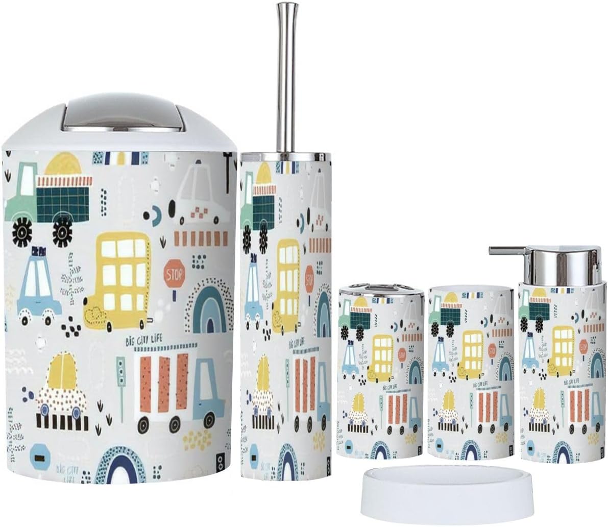 Bathroom Accessory Set Rainbow Road Design