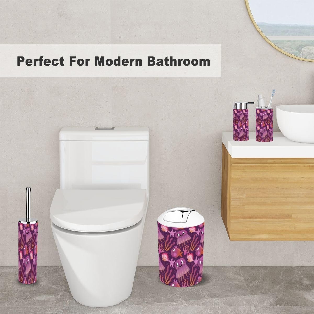 Stylish and Functional 6-Piece Bathroom Accessory Set for Your Home
