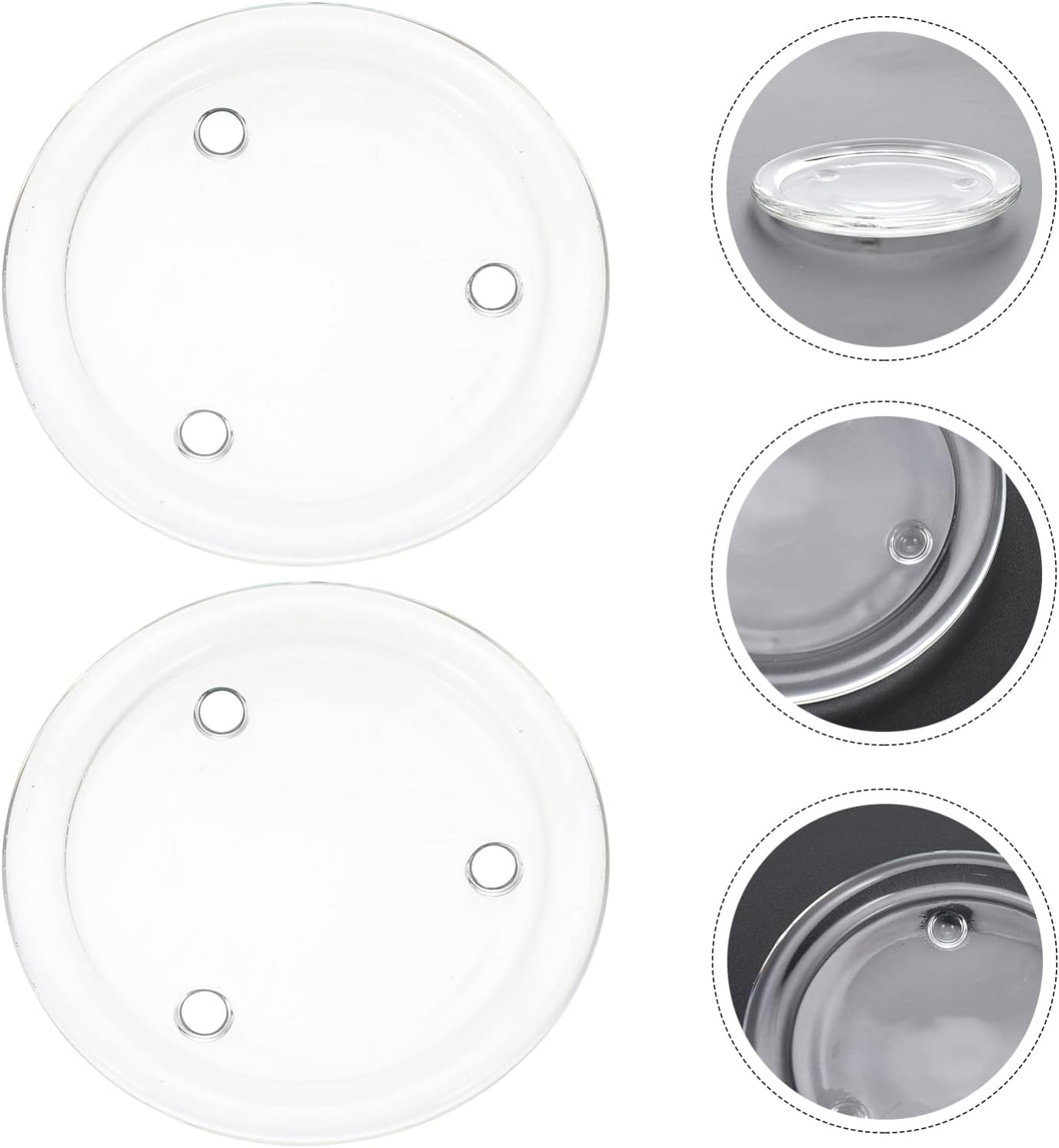 LIFKOME 2pcs Round Glass Candle Holder Set