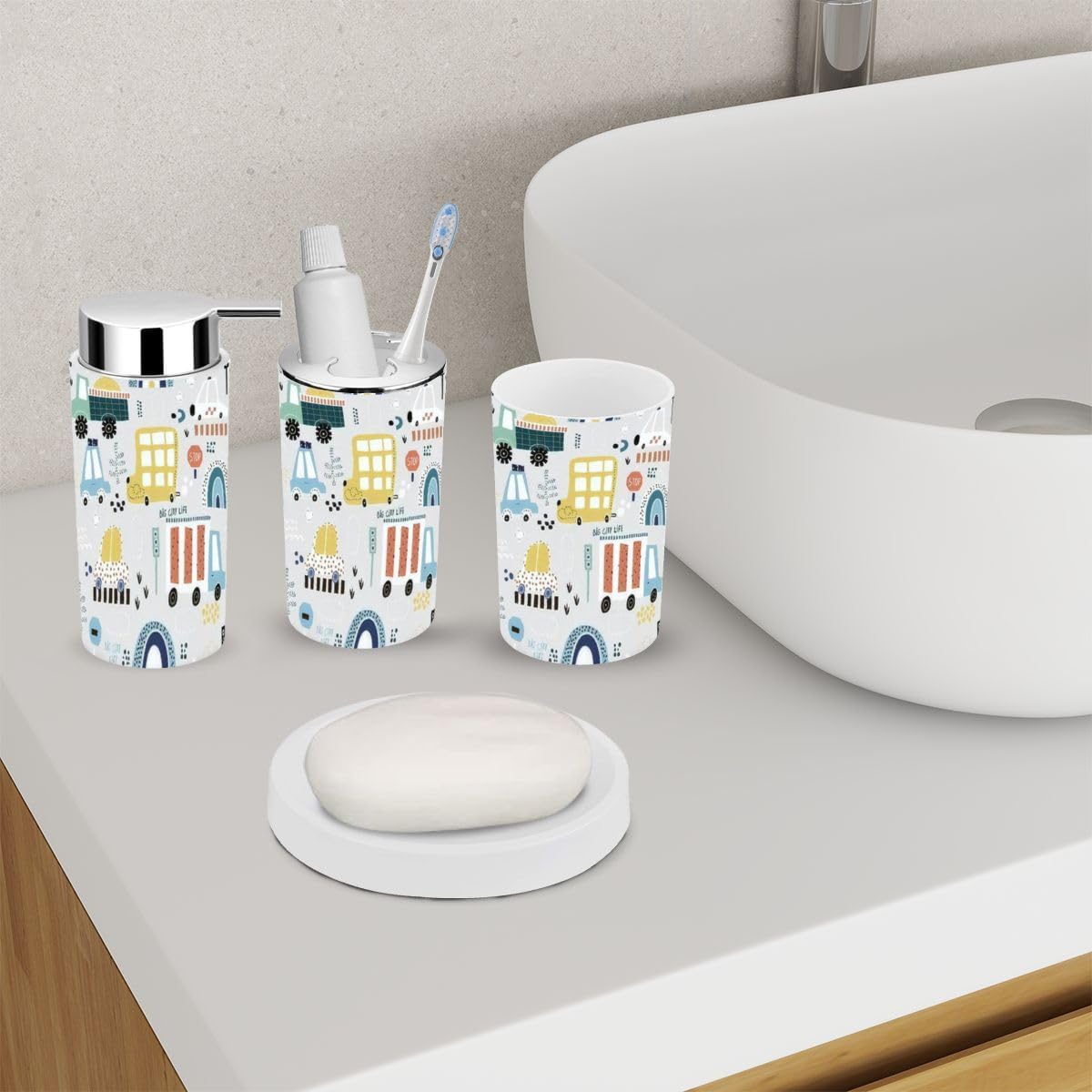 Bathroom Accessory Set Rainbow Road Design