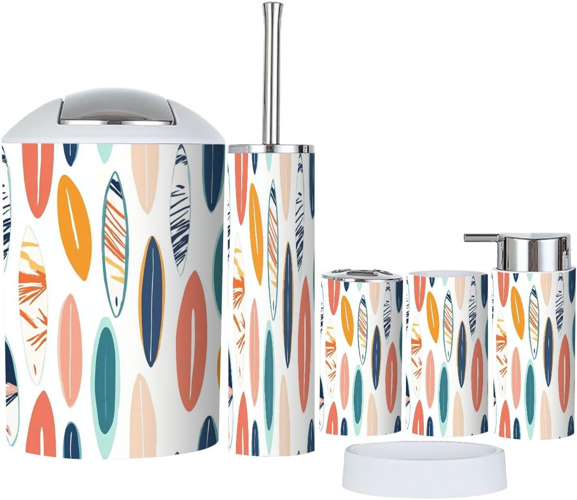 6-Piece Boho Style Bathroom Set with Summer Trend