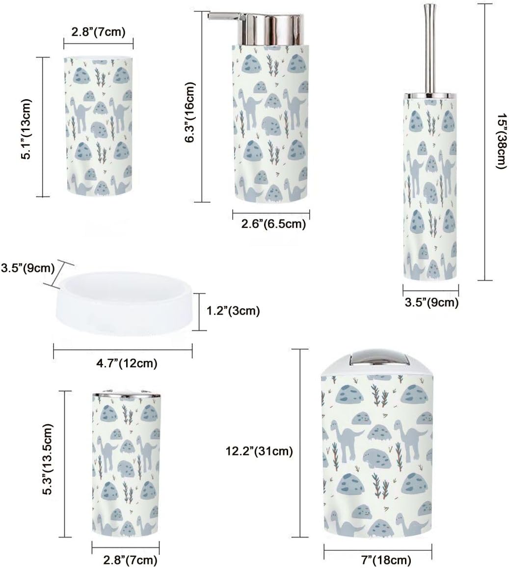 Stylish Dinosaur Bathroom Accessory Set for Kids Purable Durable
