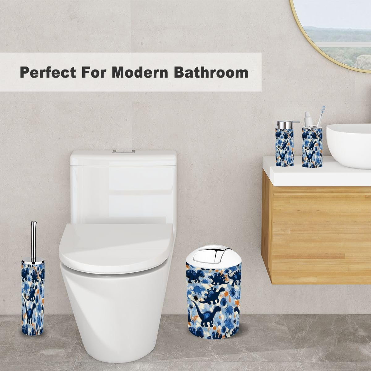 Perfect for Boys Dinosaur-themed mens bathroom essentials