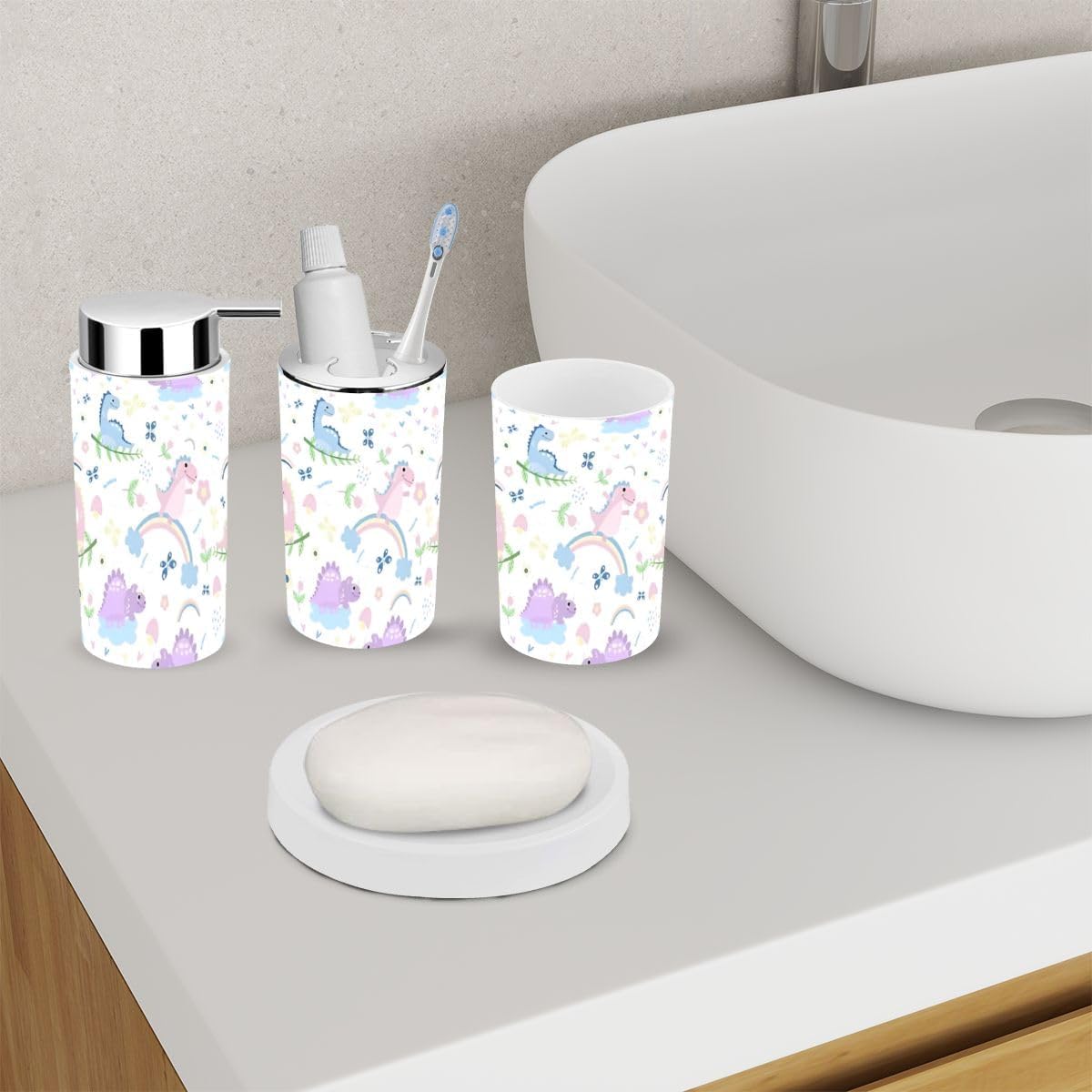 XNGJEMVWXO - Cute Dinosaur Bathroom Set