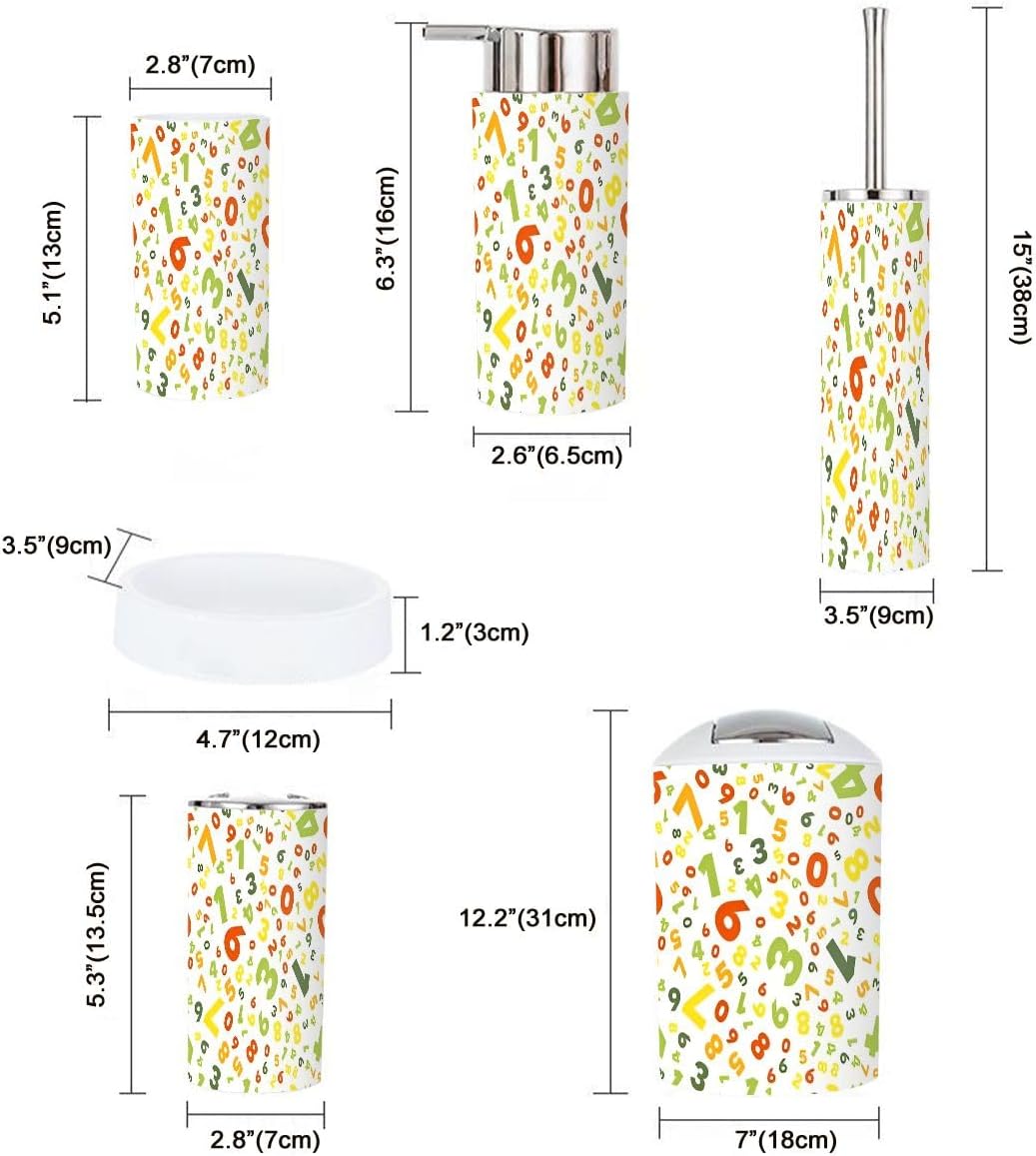 Bathroom Accessories Set 6 Pcs Durable Stylish for Home Use