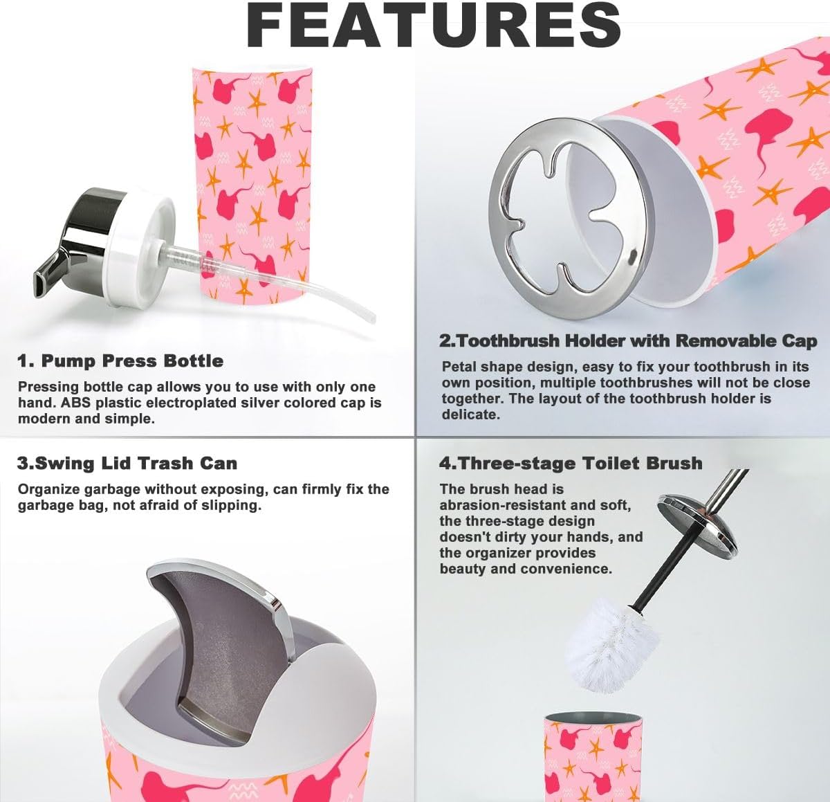 Stylish 6-Piece Bathroom Accessory Set with Innovative Design