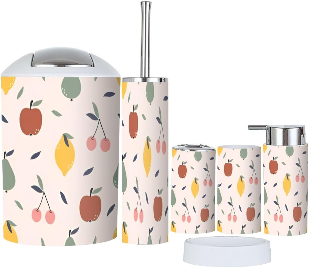 6-Piece Rustic Bathroom Accessories Set for Countertops
