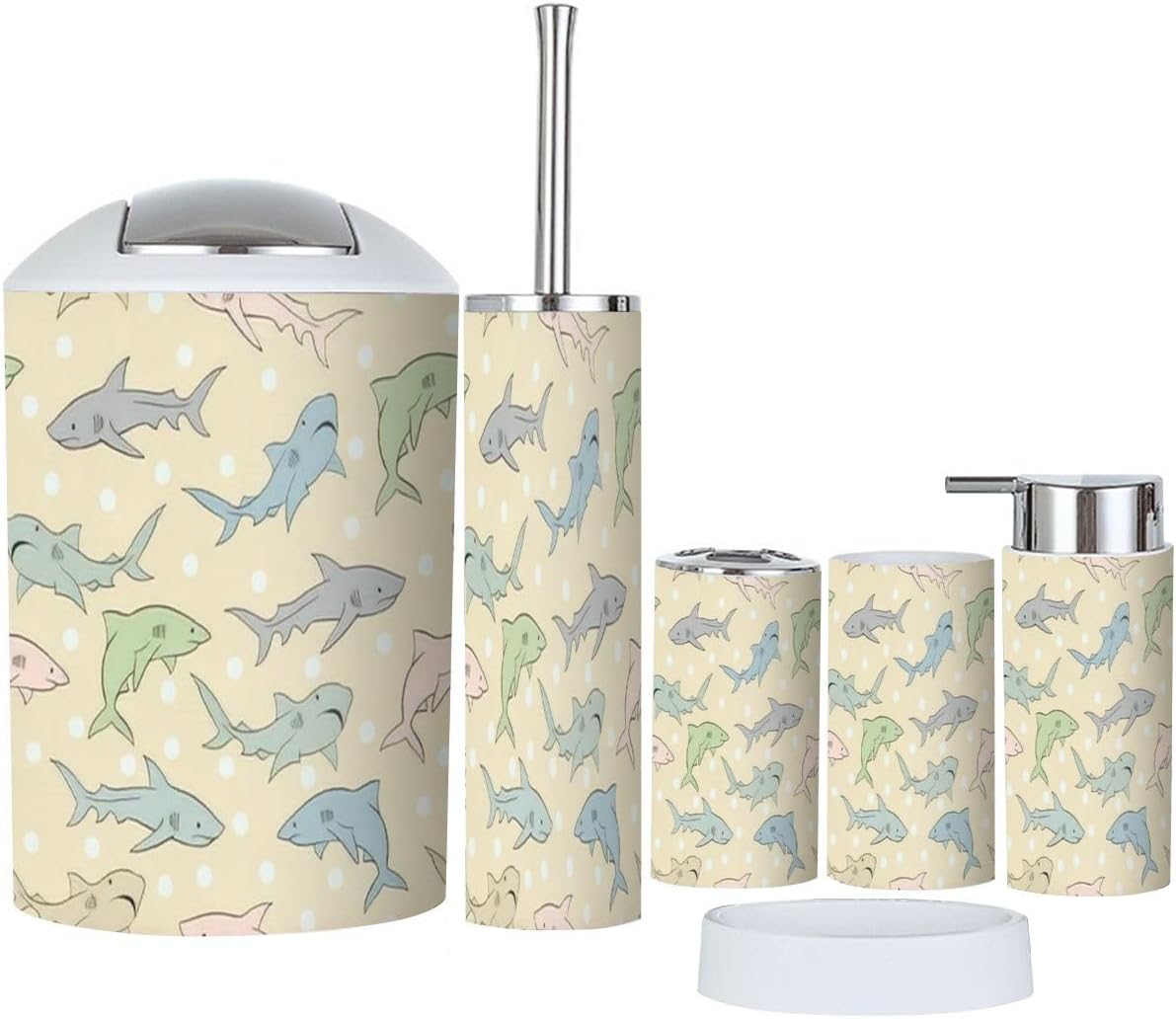 Bathroom Accessory Set 6 Piece Shark