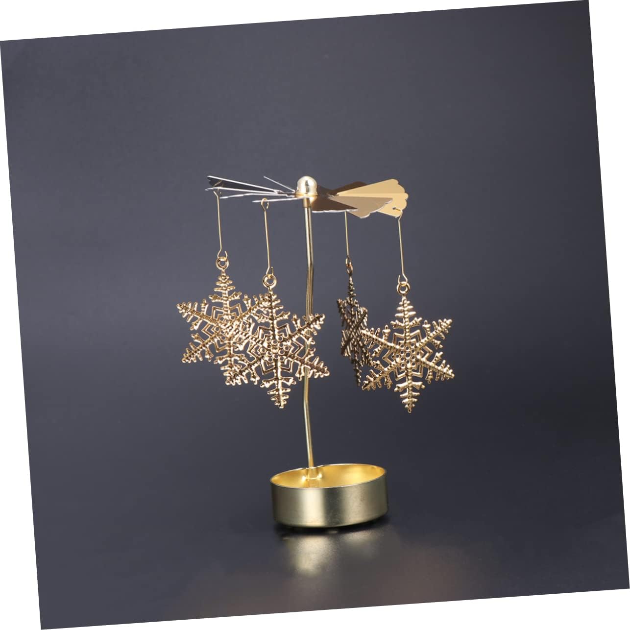 Automated Snowflake Windmill Candleholder for Dining Tables Modern Stylish