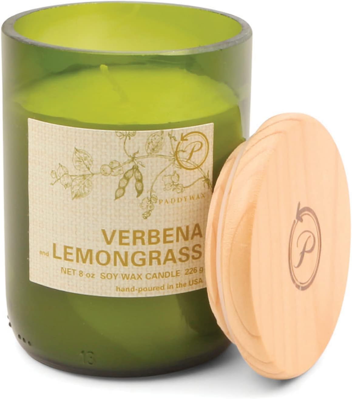Paddywax Eco Collection Soy Wax Jar Candle 8-Ounce Verbena Lemongrass