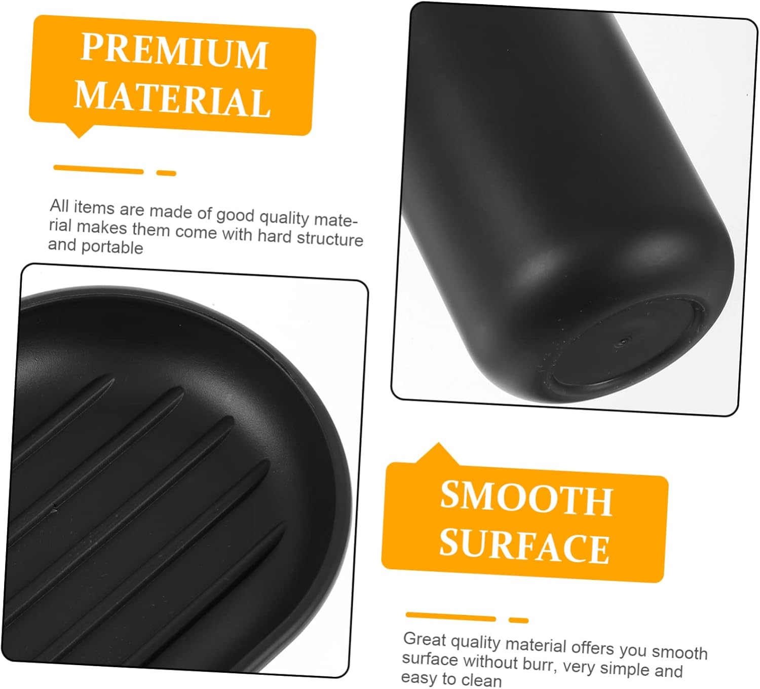 BUGUUYO Black Bathroom Accessory Set 4pc