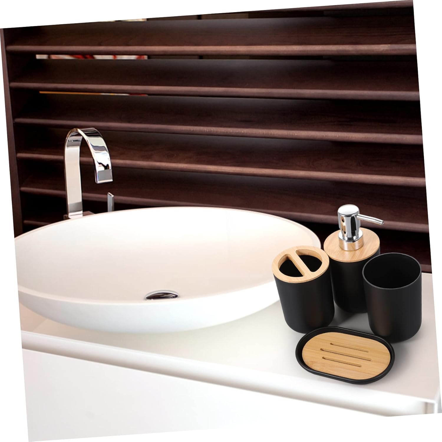 PRETTYZOOM Bathroom Accessories Set