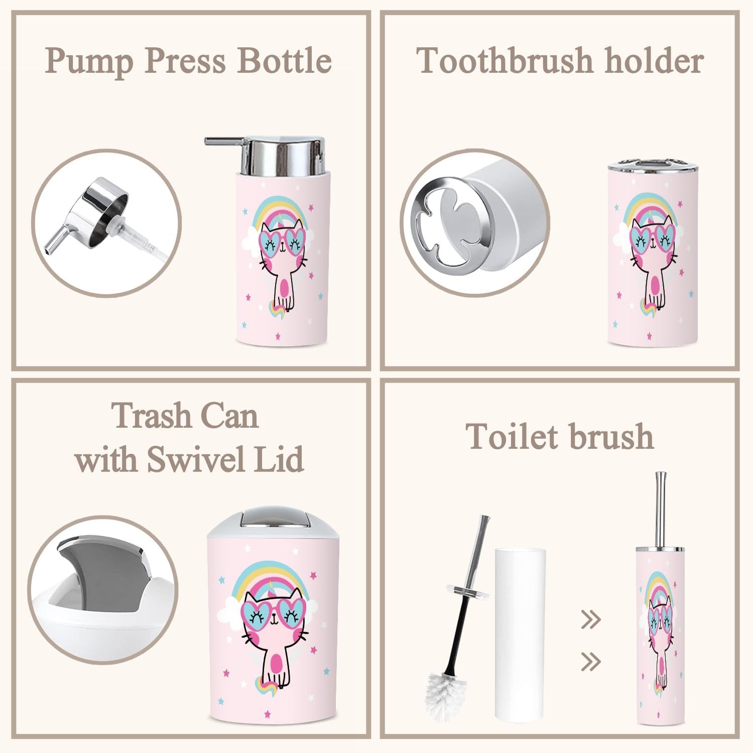 6-Piece Bathroom Accessories Set GISGBJW
