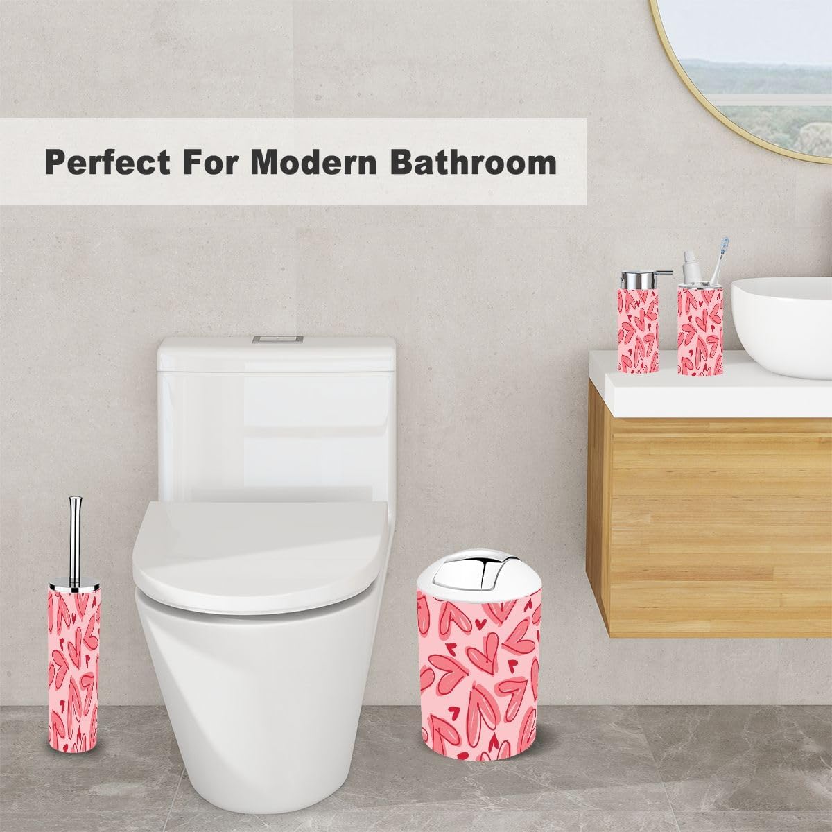 Sturious 6-Piece Bathroom Accessory Set for Girls