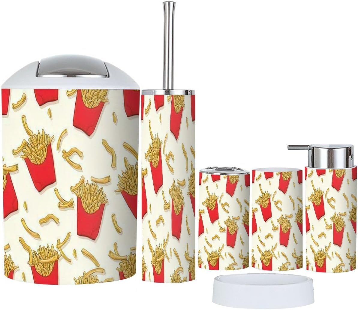 Bathroom Accessories Set - Modern BMC Storage for 6-Piece BMC