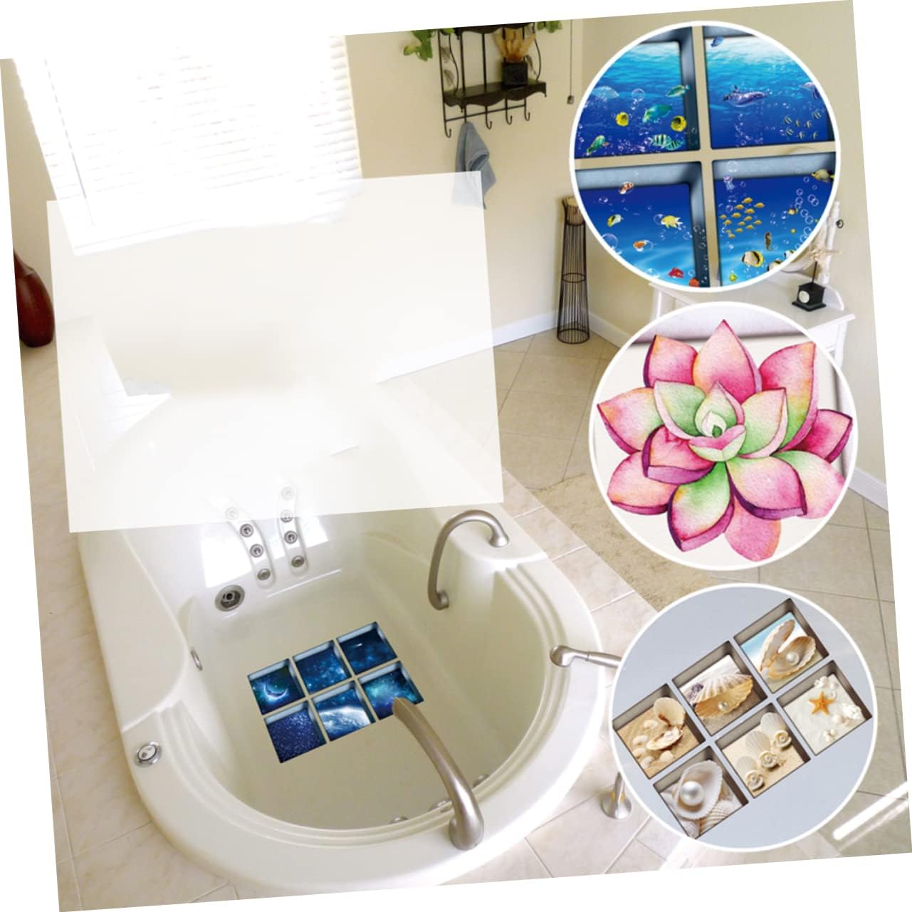 6 Pcs Waterproof Bathtub Sticker for Kids