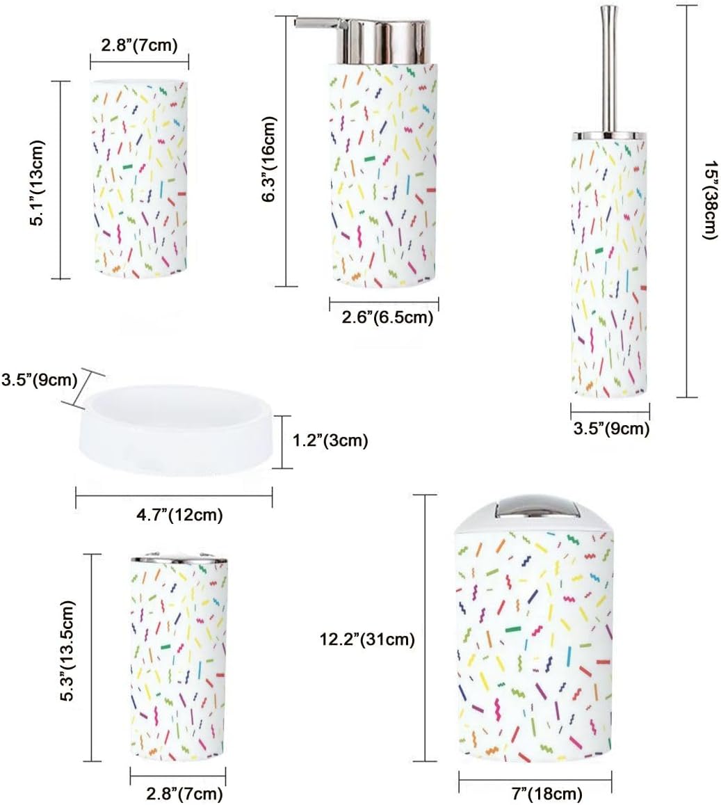 Candy Pattern Bathroom Accessory Set 6 Piece
