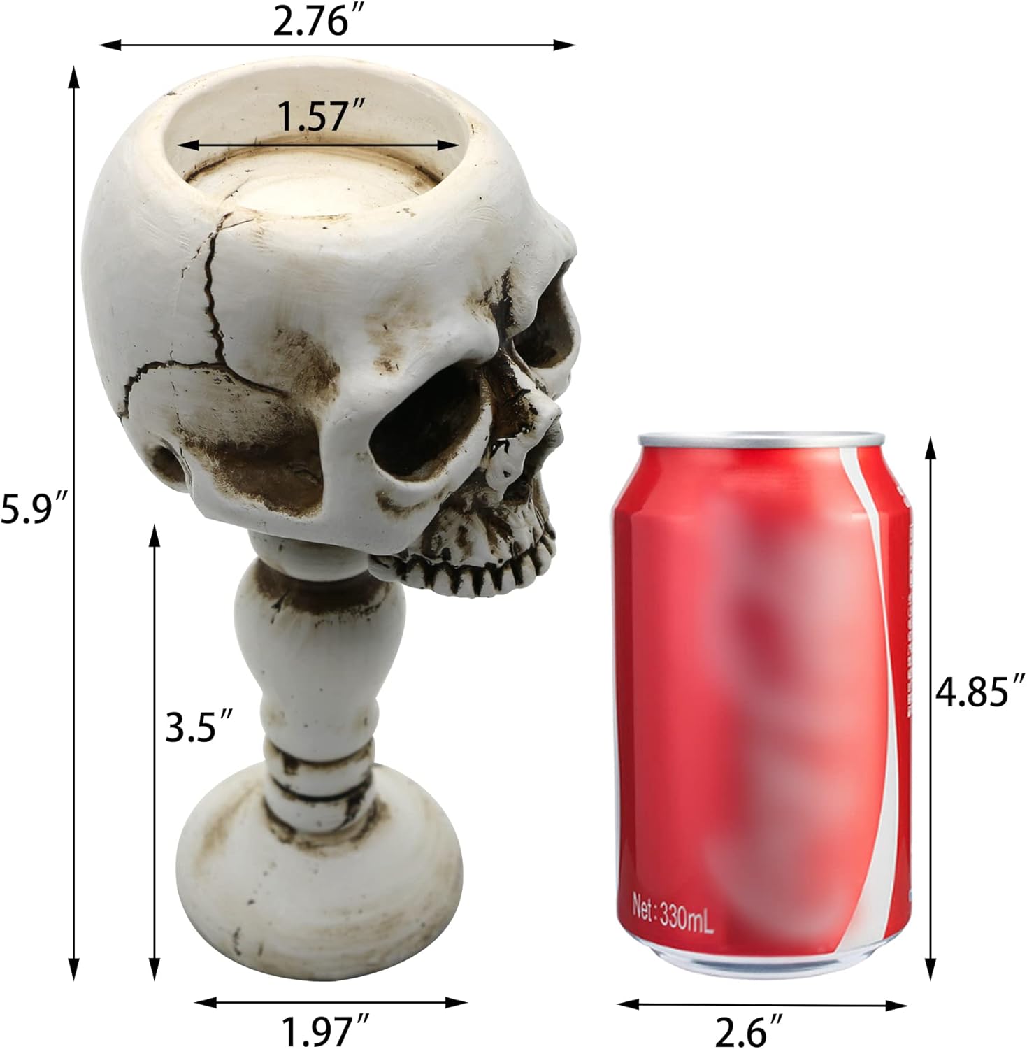 Skull Candle Holder - Gothic Tabletop Spooky Decor