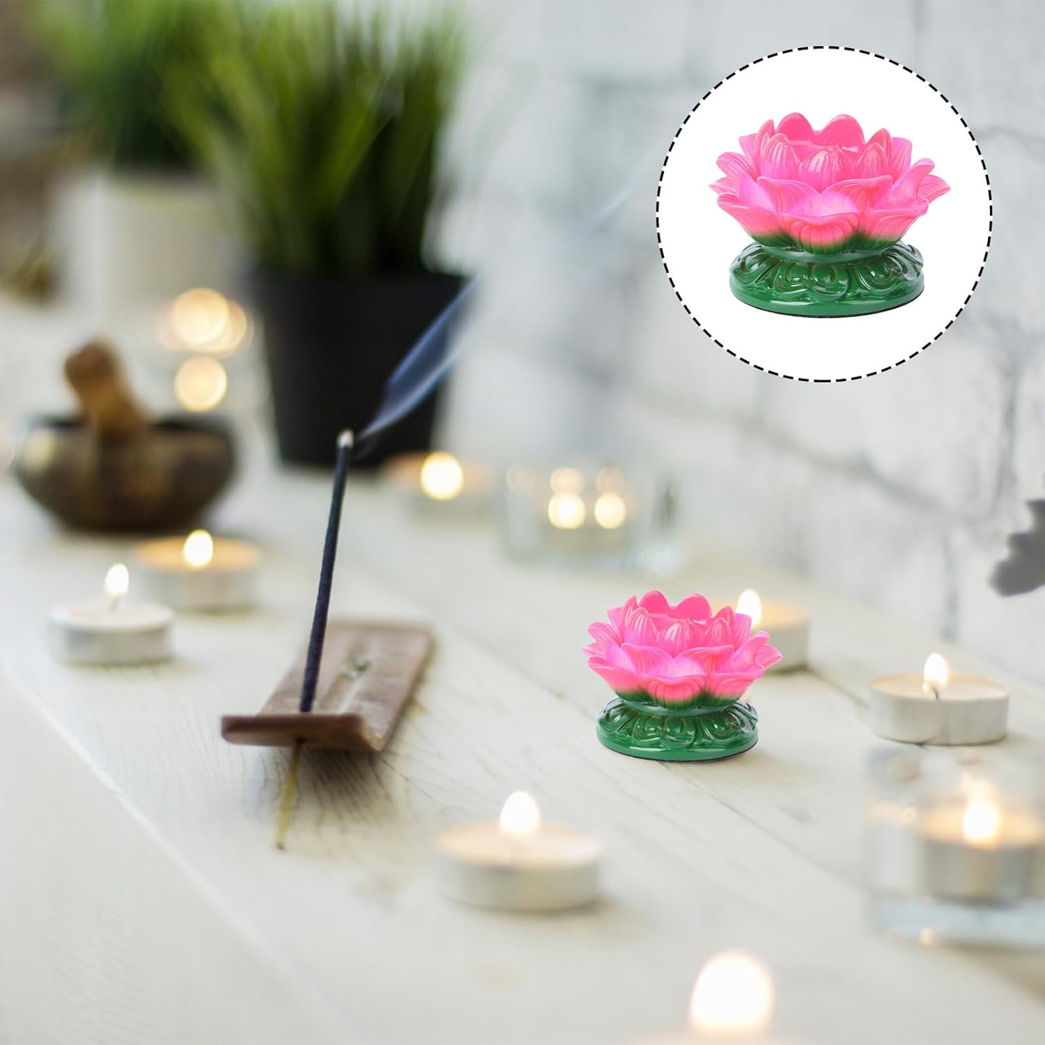 Ghee Lamp Holder Elegant Petroleum Resin Table Centerpiece for Home Events