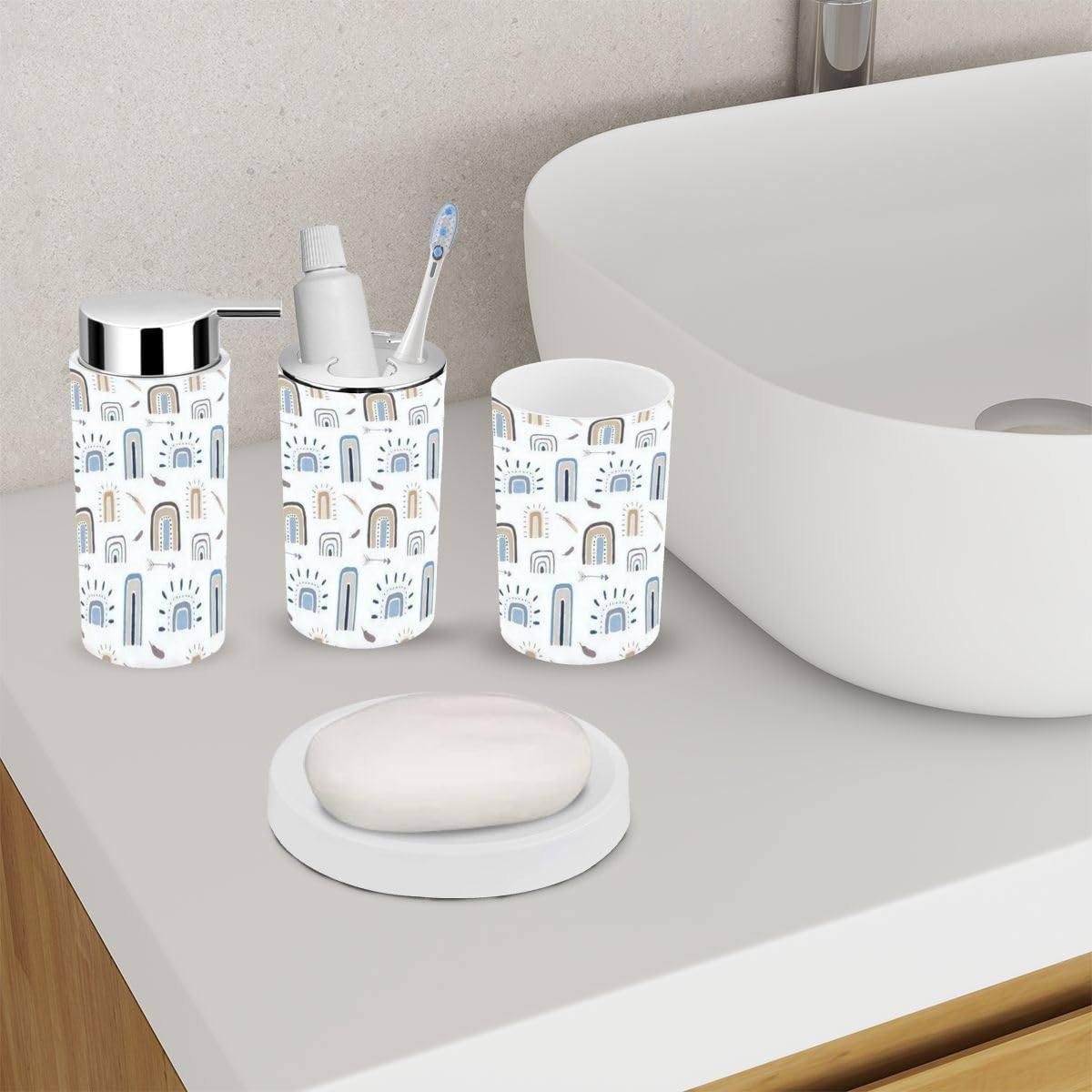 6-Piece Bohemian Bathroom Accessory Set