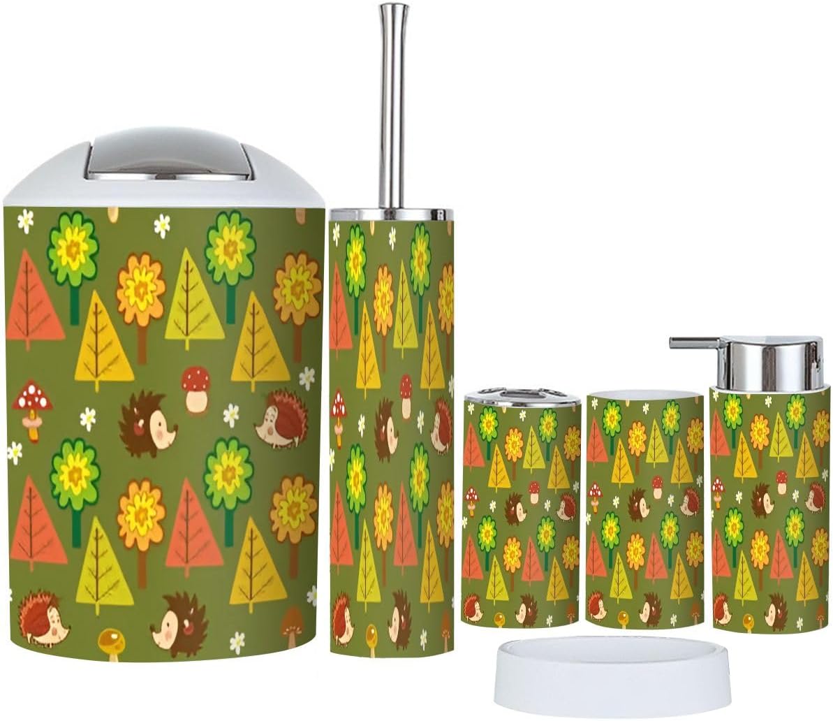 autumn forest bathroom set - 6 piece storage solution