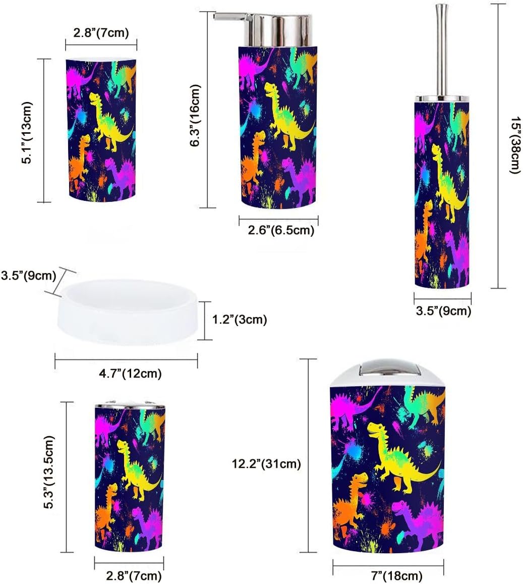 Boho Neon Bathroom Accessory Set 6 Pieces