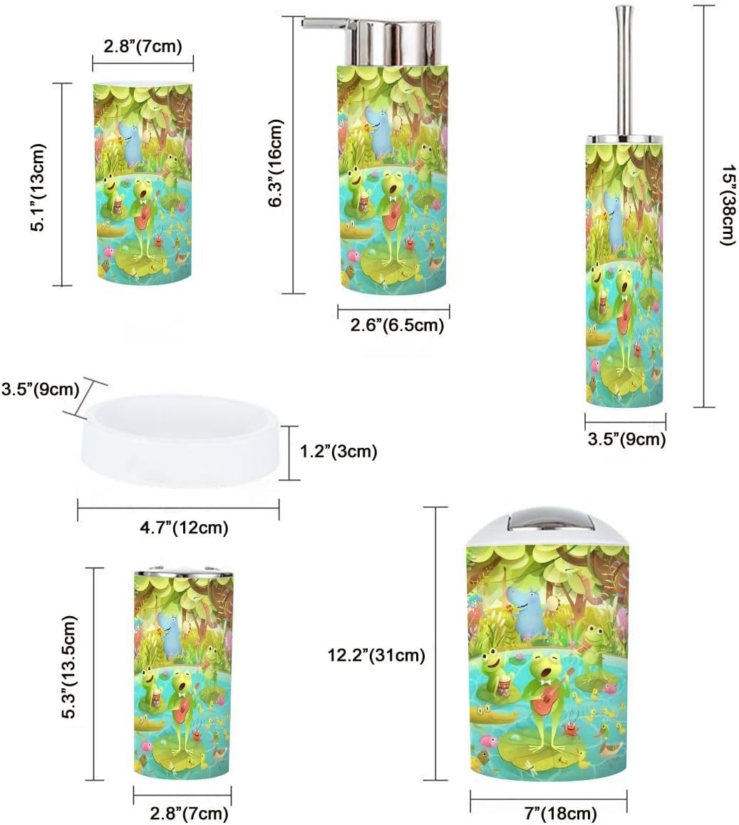 Sturdy Kids Bathroom Accessory Set with 6 Pieces - Durable Easy to Clean