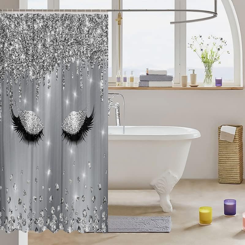 Feelyou Glitter Eyelash Showers - chic bathroom curtain